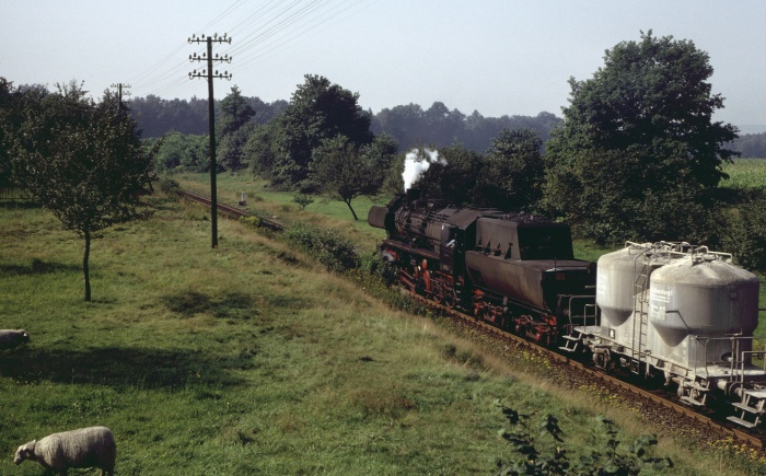 52 8124 mit Ng vor Einfahrt Pulsnitz, 28.08.1980