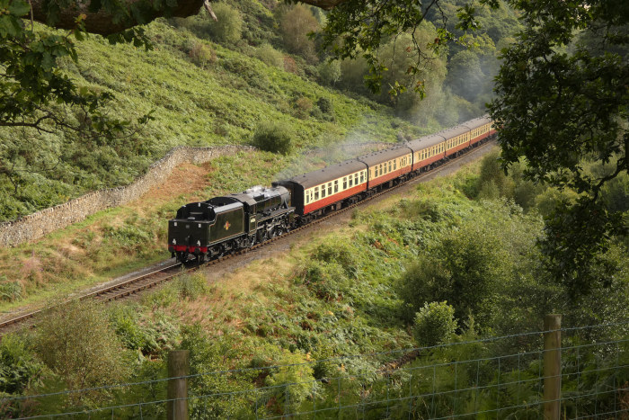 4806 Tv vorm Zug aus Pickering Richtung Whitby, abwärts fahrend bei Water Ark, um 10:24h am 28.08.2024